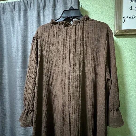 Celeste Chocolate Brown Long Sleeve Dress - Picture 9 of 9